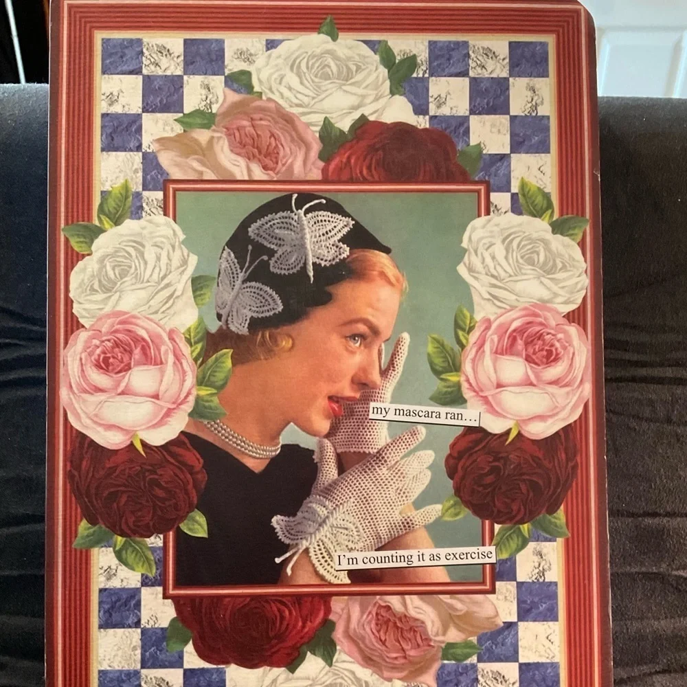 Retro hard cover retired Journal by Anne Taintor 9x6” includes handmade pen.